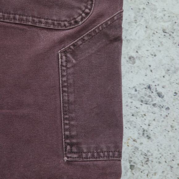 RARE Vintage Carhartt B24 BRG Burgundy Purple Carpenter Shorts 34x7.35 - Picture 6 of 12